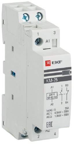 Контактор модульный EKF PROxima КМ 1п 1НО+1НЗ 25А 230В АС картинка